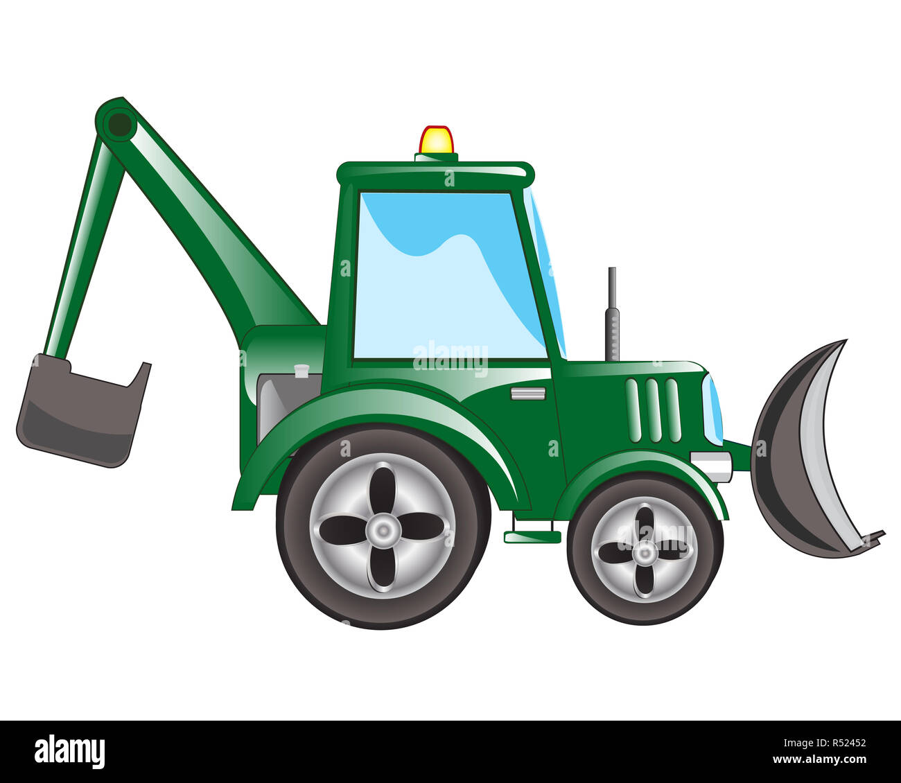 Green tractor excavator Stock Photo Alamy