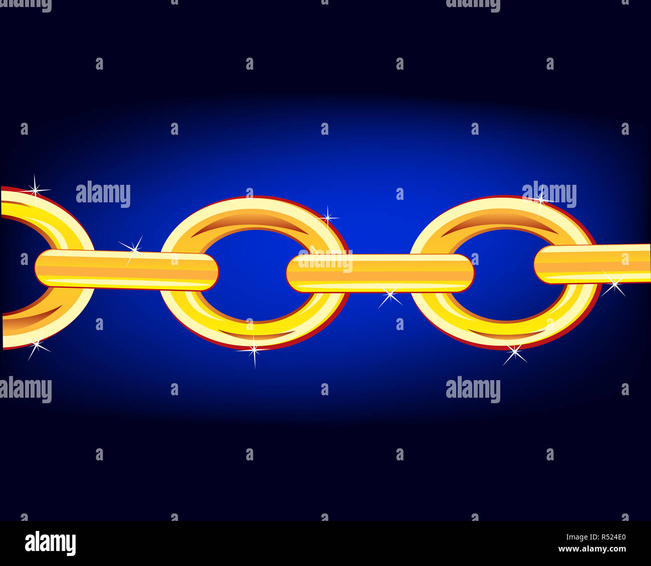 Gold chain on turn blue Stock Photo Alamy