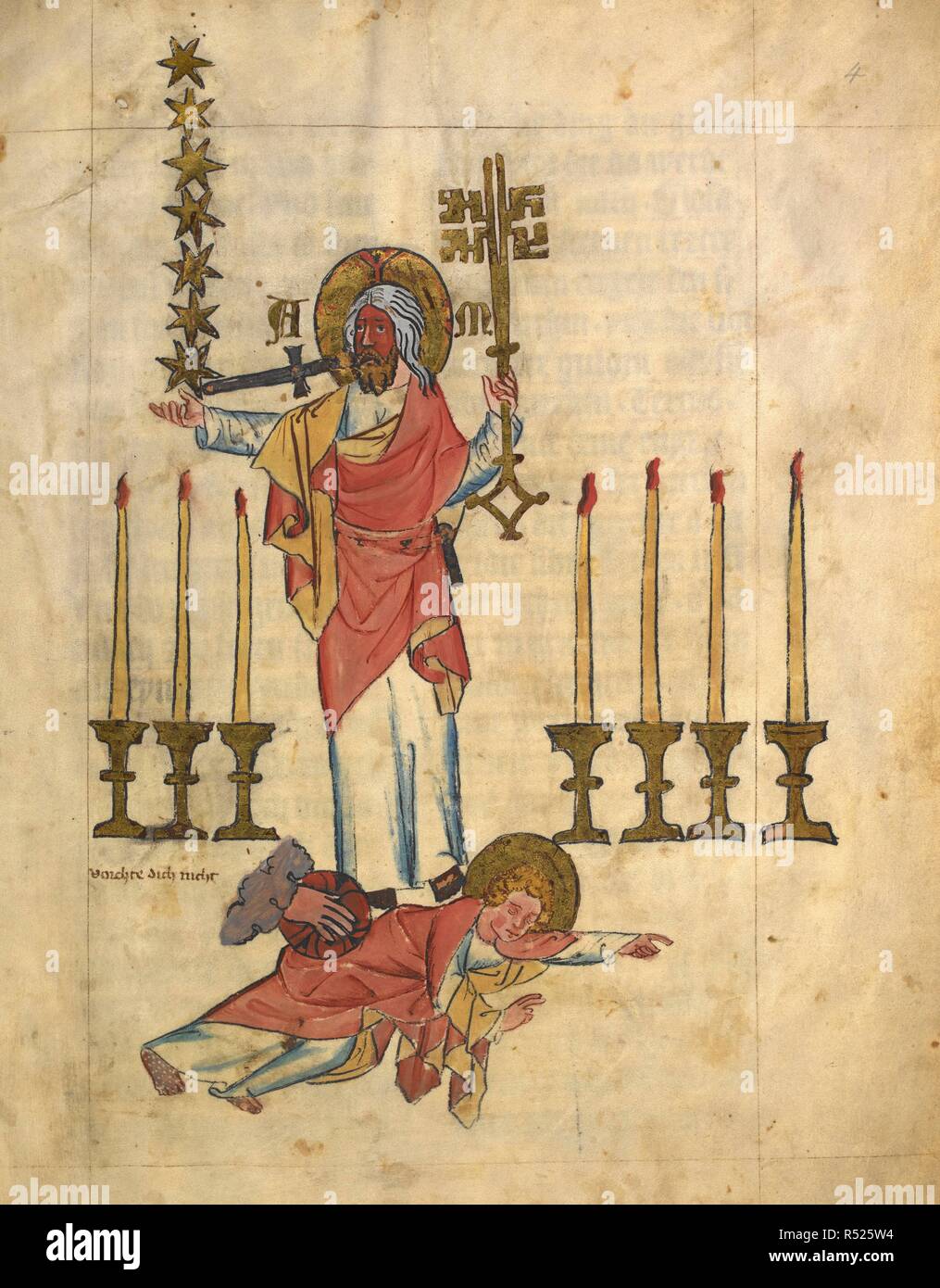 Christ With A Huge Gold Key The Seven Stars In A Vertical Column Over christ-with-a-huge-gold-key-the-seven-stars-in-a-vertical-column-over
