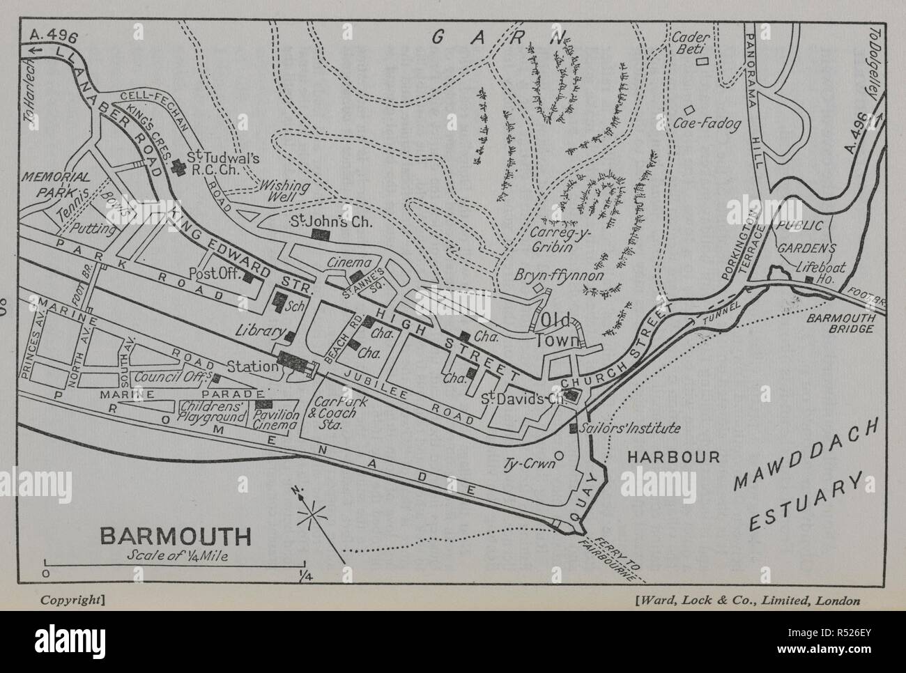 Map Of Barmouth Area A Street Map Of Barmouth. [Pwllheli.] A Pictorial And Descriptive Guide To  Pwllheli ... And North Wales,