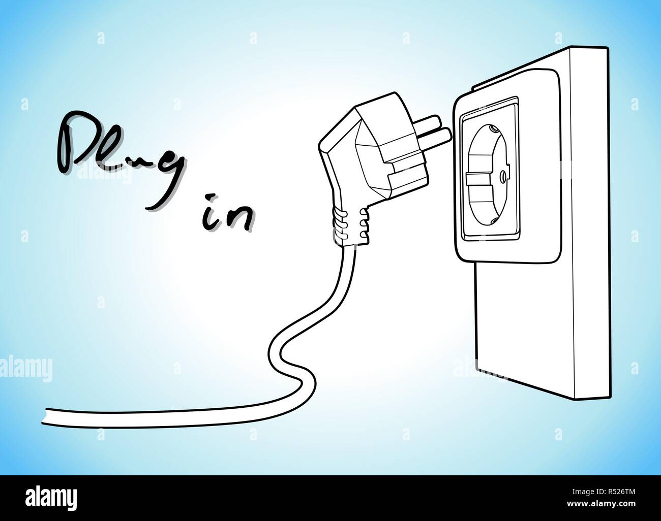 Electricity plug and socket. Simple vector draw Stock Vector Image & Art Alamy