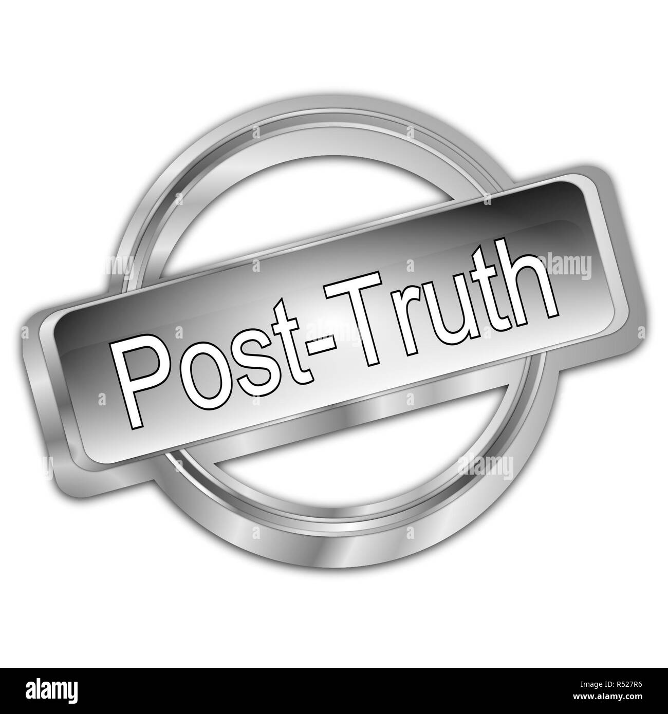 silver Post-Truth Button - 3D illustration Stock Photo