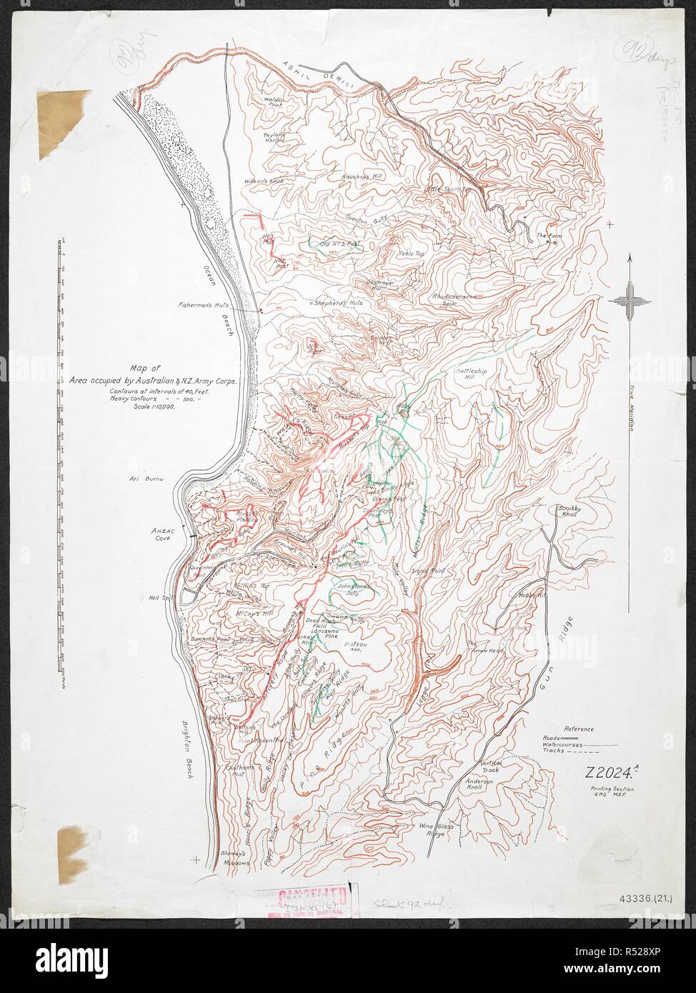 A Map Of The Area Occupied By Australian And New Zealand Army Corps Cairo G H Q M E F 1915 A Collection Of Military Maps Of The Gallipoli Peninsula Source Maps 43336 21 Language English Stock Photo Alamy