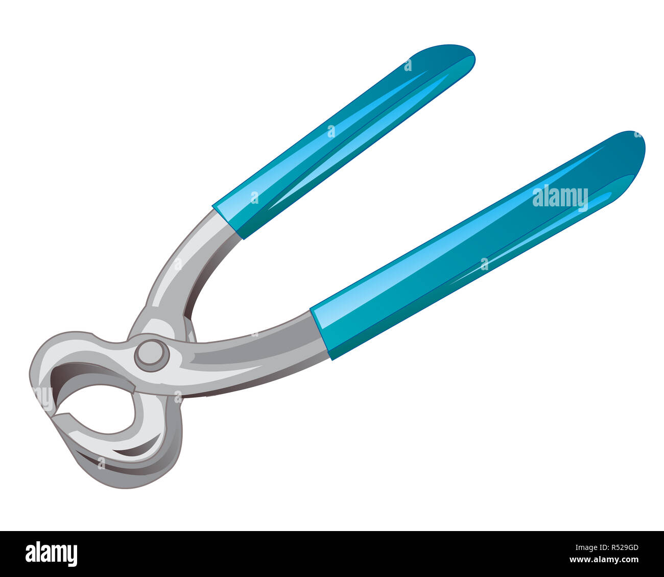 Tools pincers movement on white background Stock Photo Alamy