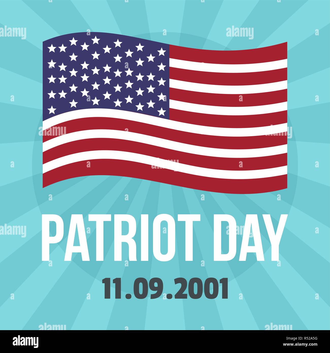 American patriot day background. Flat illustration of american patriot