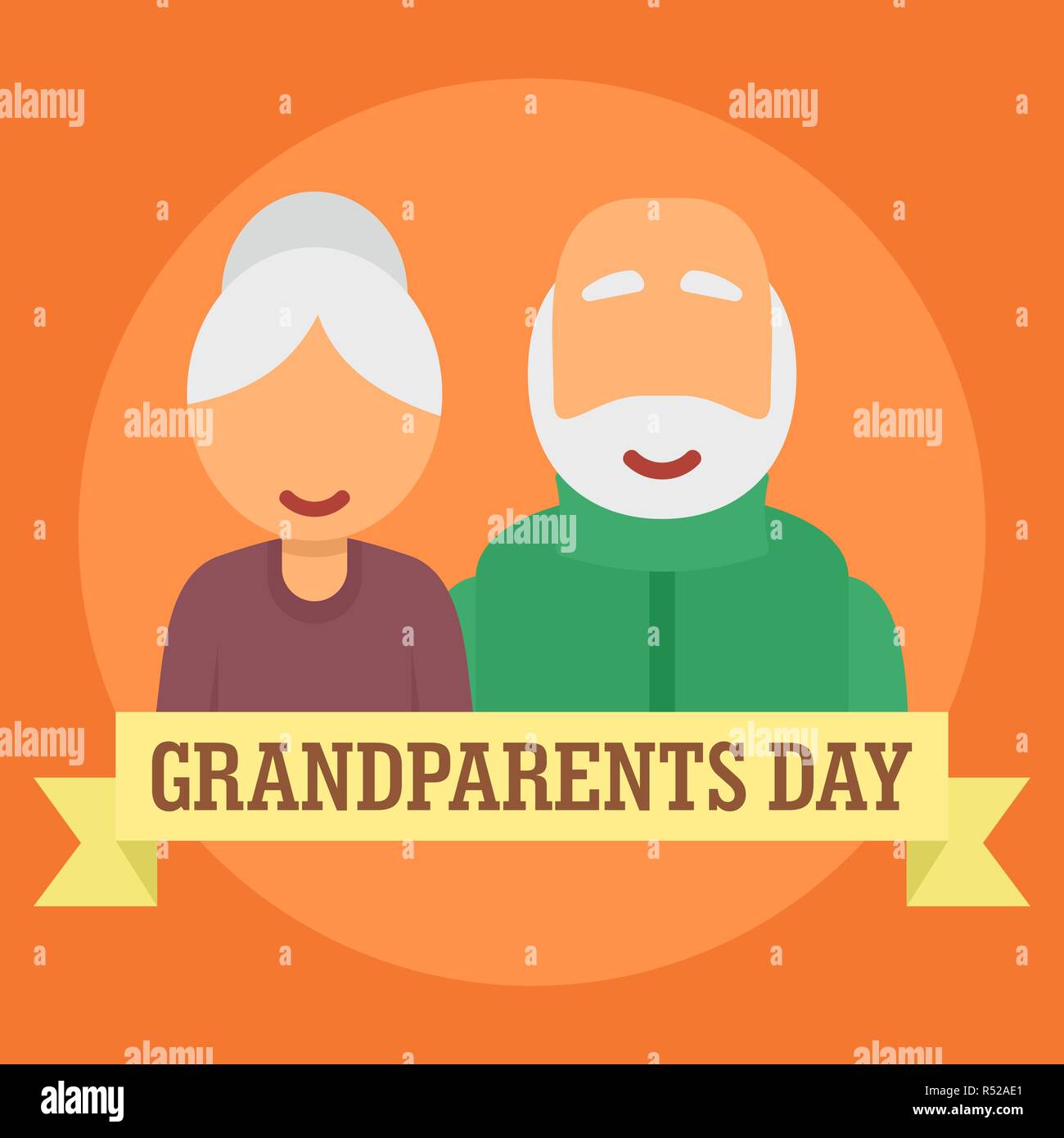 International day of grandparents background. Flat illustration of international day of
