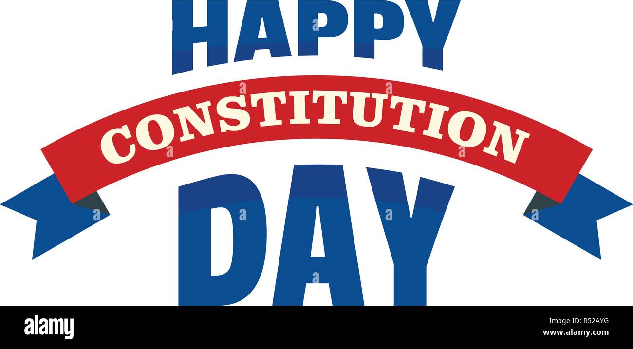 Happy constitution day logo icon. Flat illustration of happy