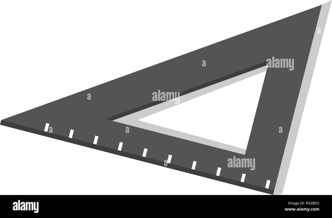 Black angle school ruler icon. Isometric of black angle school ruler ...