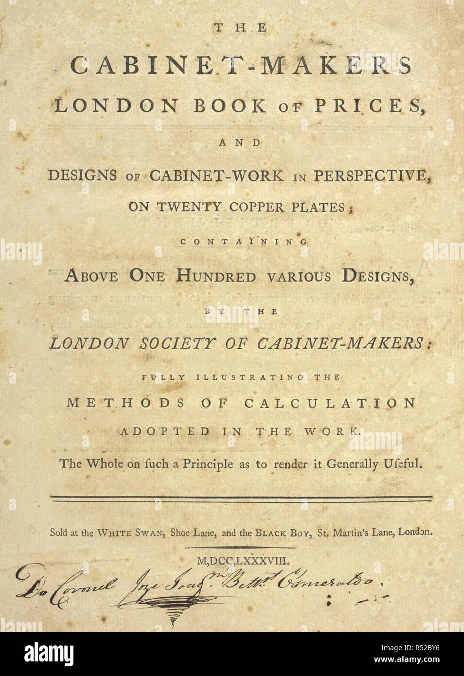 Title Page Of The Cabinet Makers London Book Of Prices The