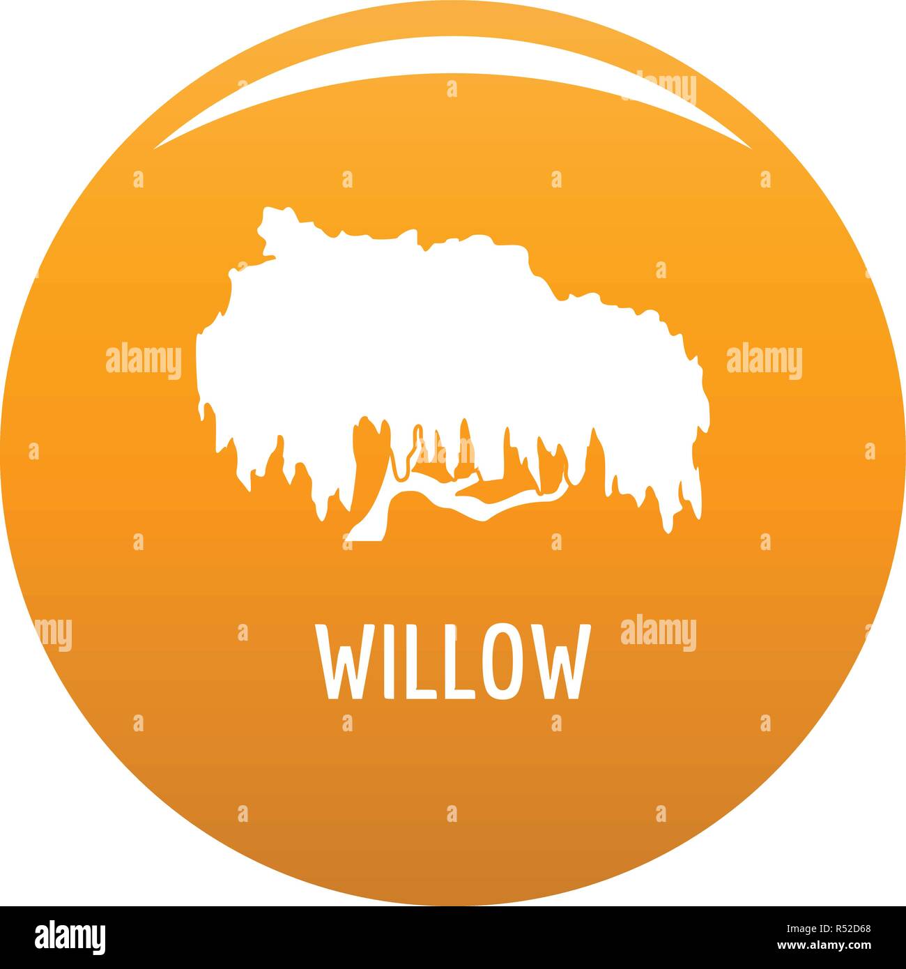 Willow Tree Icon Simple Illustration Of Willow Tree Vector Icon For Any Design Orange Stock Vector Image Art Alamy