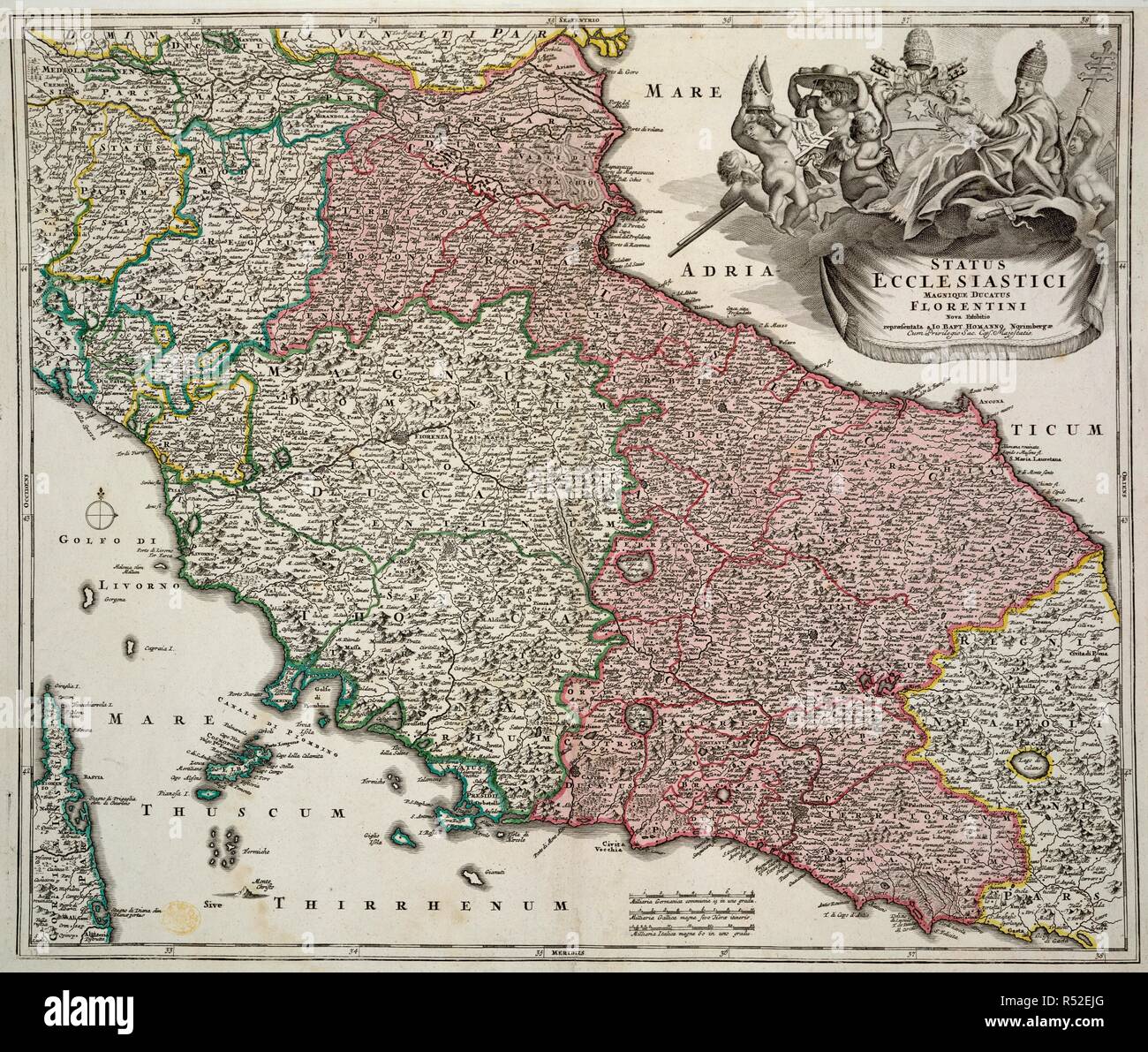 A map of the Great Duchy of Florence . Status Ecclesiastici Magnique ...