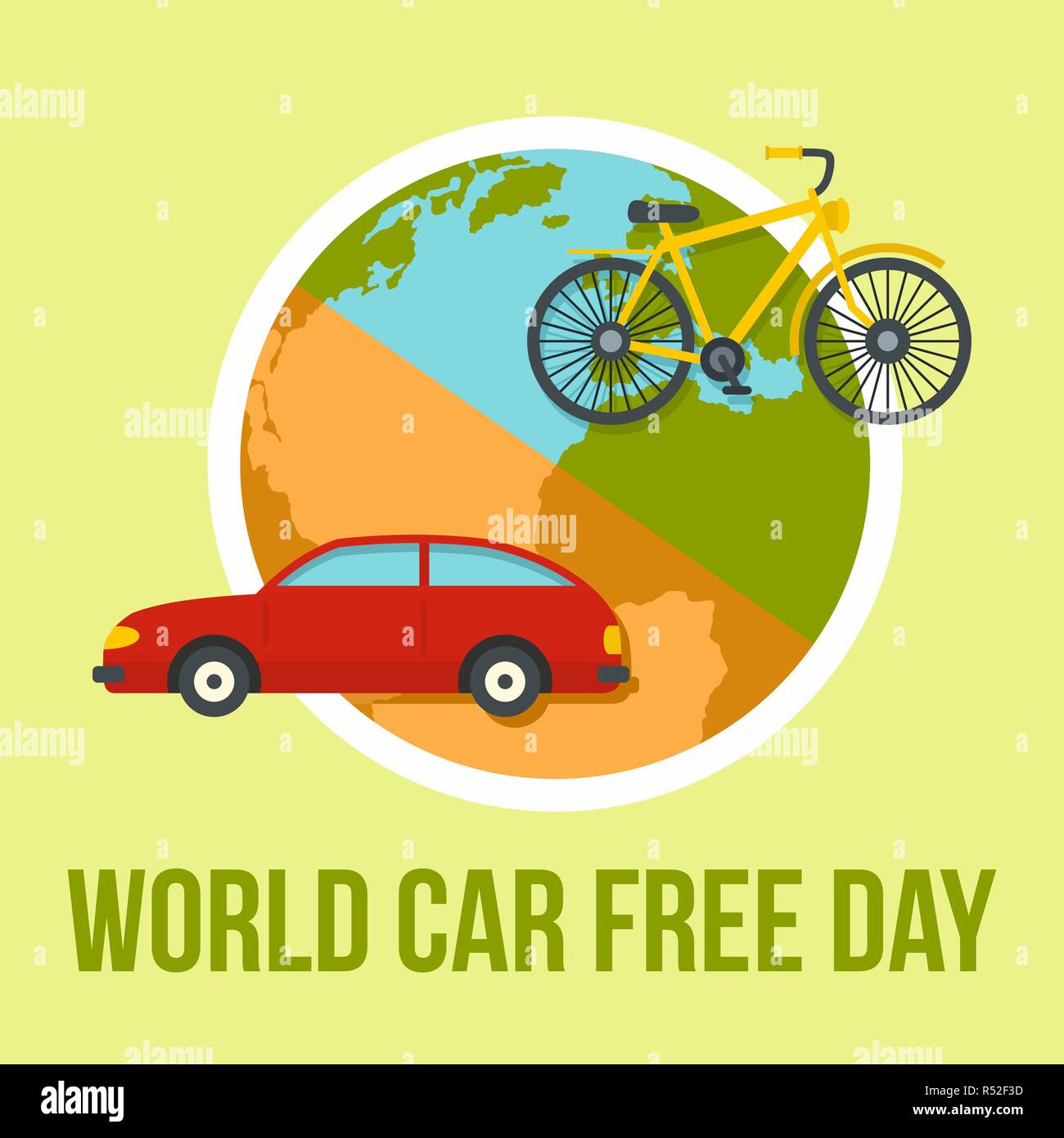 International car free day background Flat illustration of International car free day background Flat illustration of