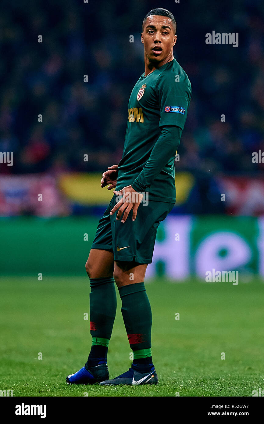 Madrid Spain November 28 Youri Tielemans Of As Monaco Reacts During The Group A Match Of The Uefa Champions League Between Club Atletico De Madrid And As Monaco At Estadio Wanda