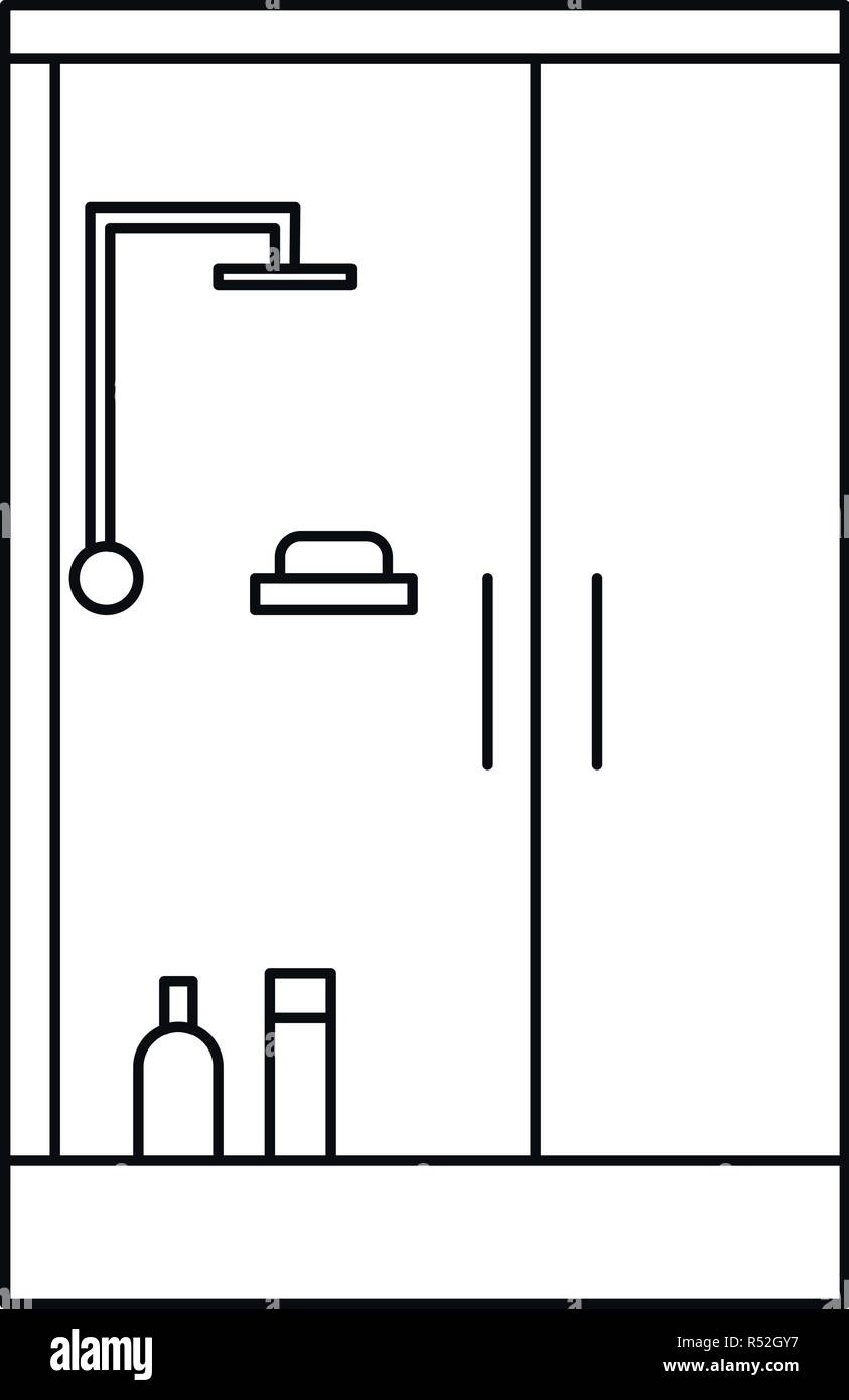 Shower bath cabine icon. Outline illustration of shower bath cabine vector  icon for web design isolated on white background Stock Vector Image & Art -  Alamy