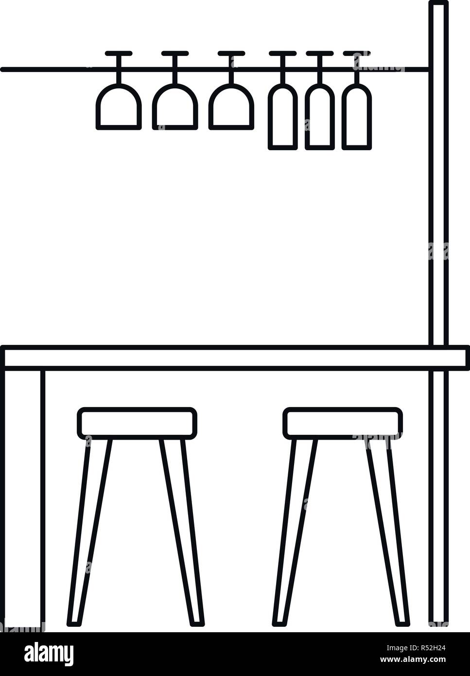 Bar furniture icon. Outline illustration of bar furniture vector icon