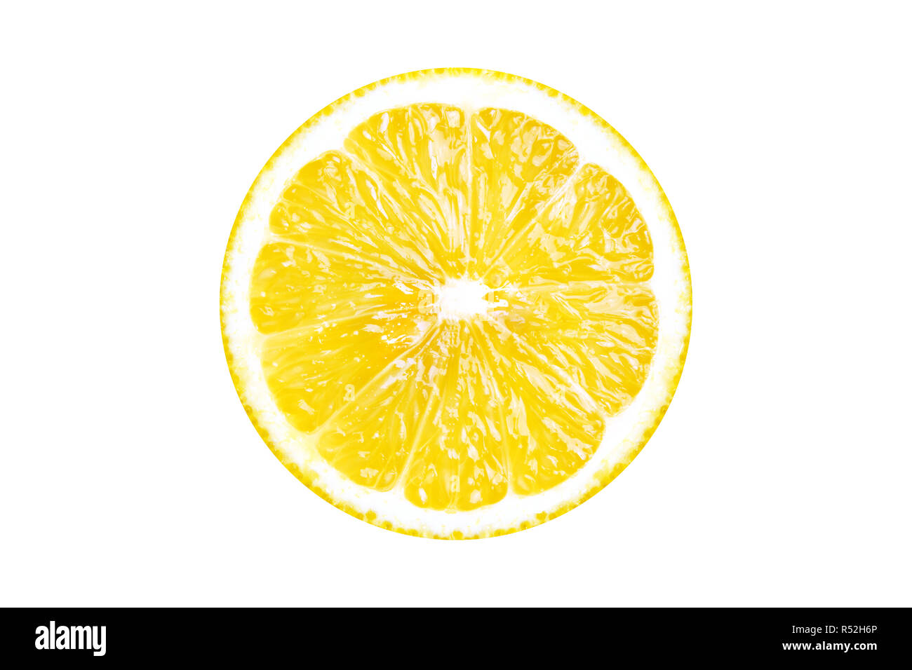 Close-up of a yellow Lemon isolated on a white Background. Stock Photo