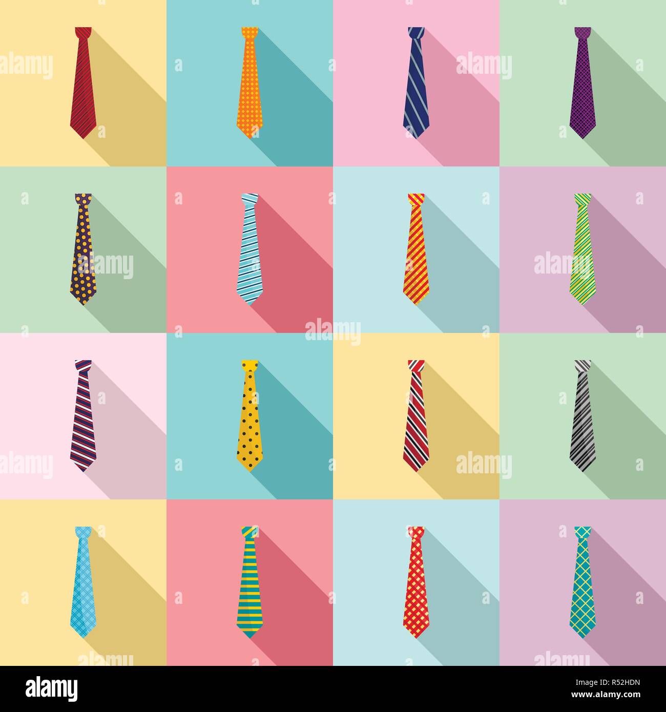 Tie icon set. Flat set of tie vector icons for web design Stock Vector ...