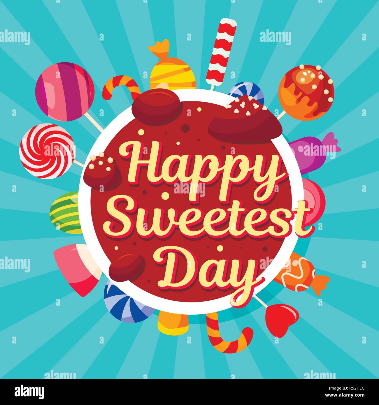 Sweetest day concept background. Flat illustration of sweetest day