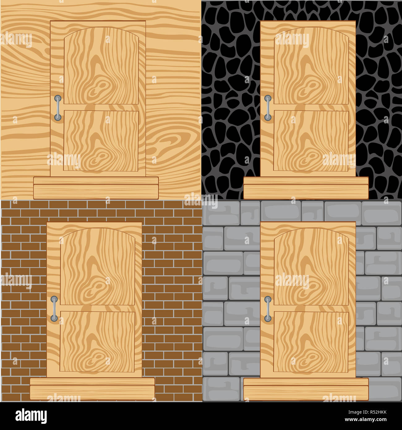 Door in wall Stock Photo Alamy