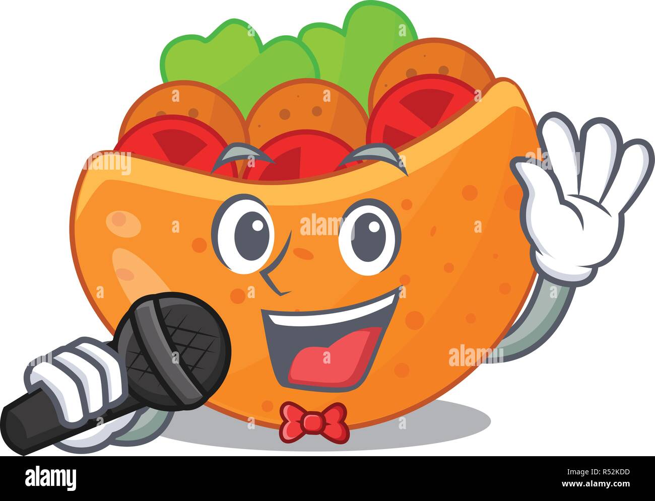 Singing labneh pita bread with cream kartoon Stock Vector Image & Art