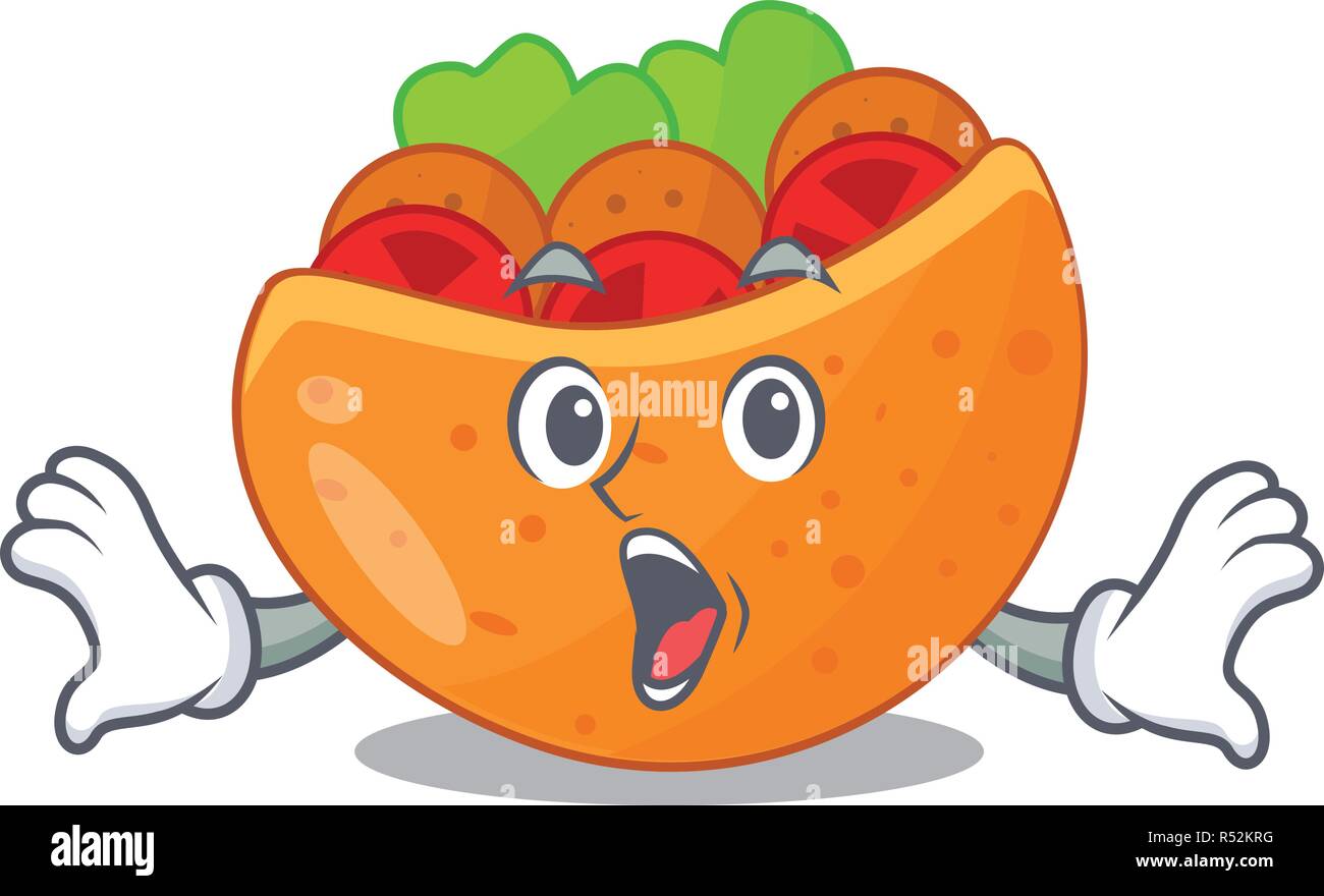 Surprised labneh pita bread with cream kartoon Stock Vector Image & Art