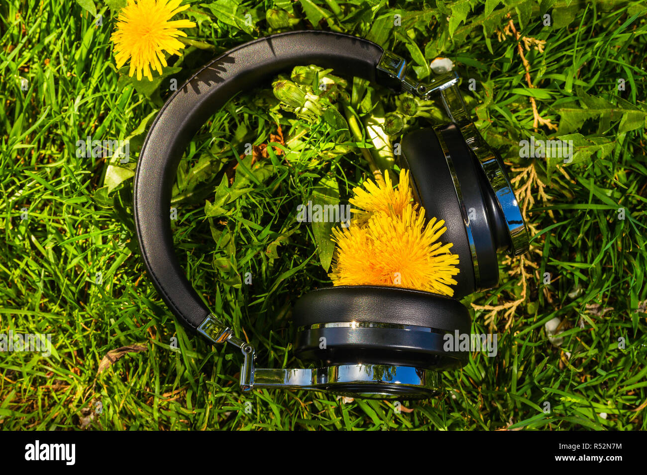 wireless bluetooth travel headphones Stock Photo