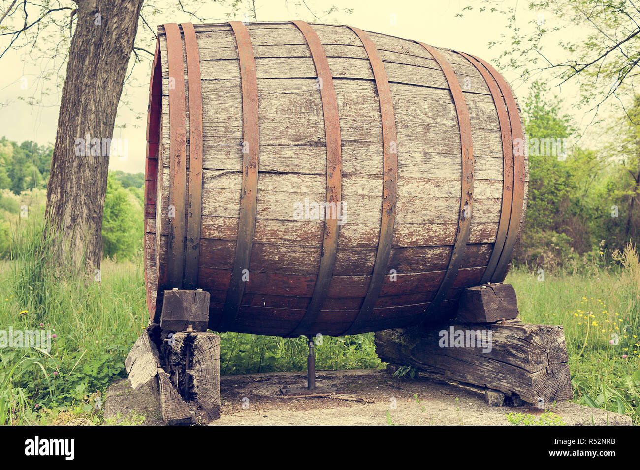 Old wooden barrel Stock Photo Alamy