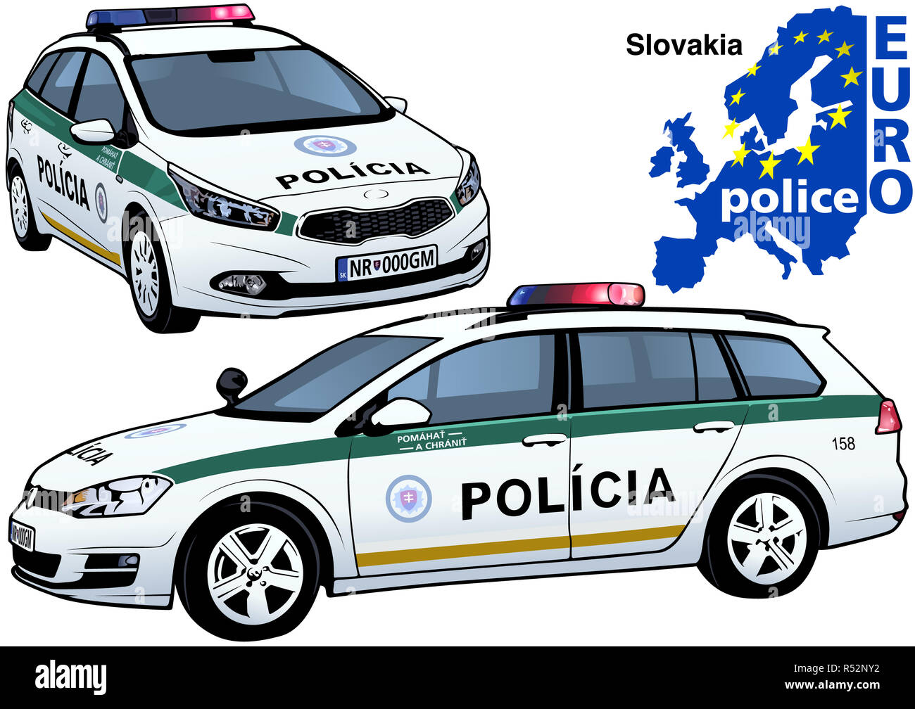 Police car slovakia hi-res stock photography and images - Alamy