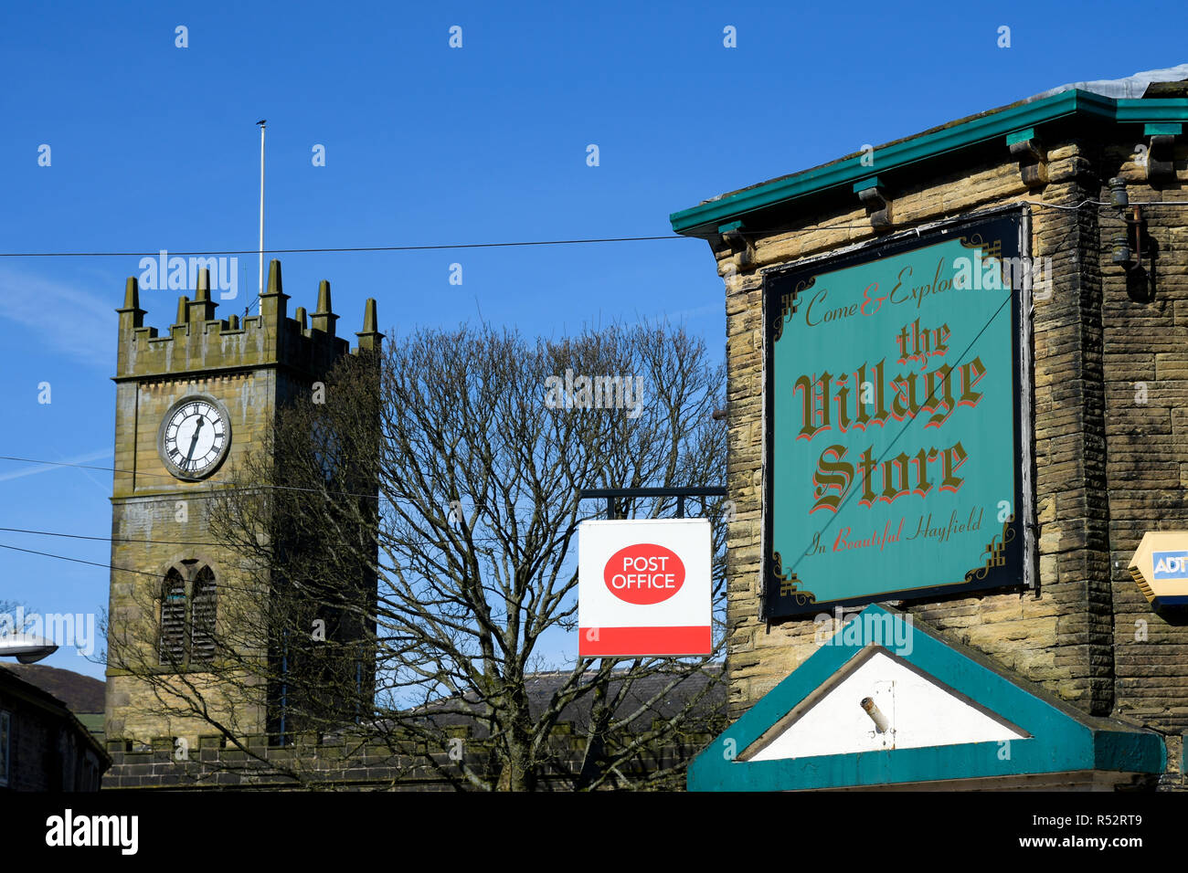 Peak District village of Hayfield Derbyshire England Stock Photo