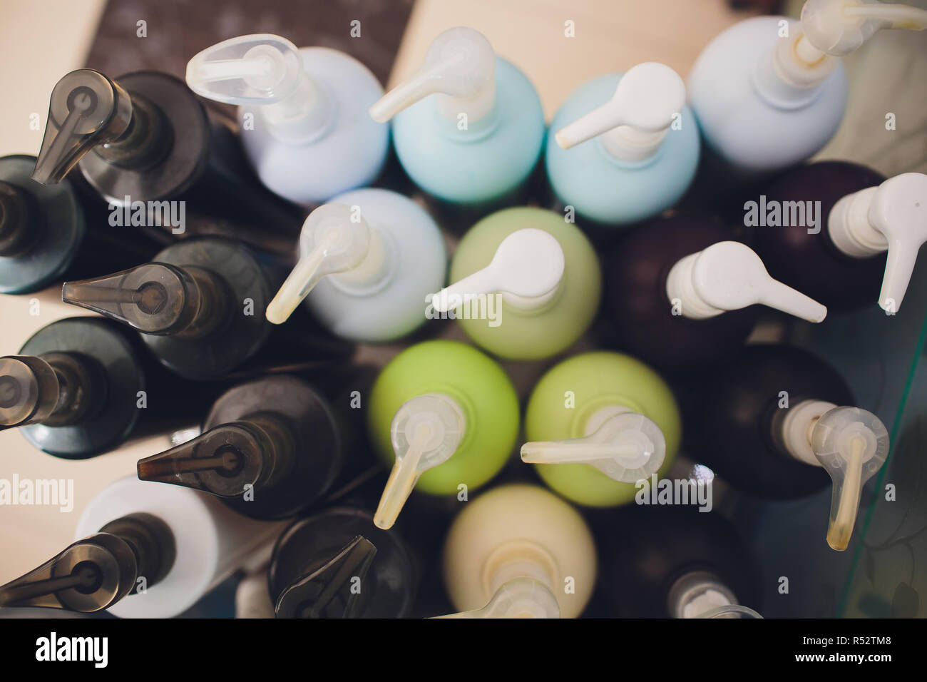 hair dye many bottles, Hair colours set Stock Photo Alamy