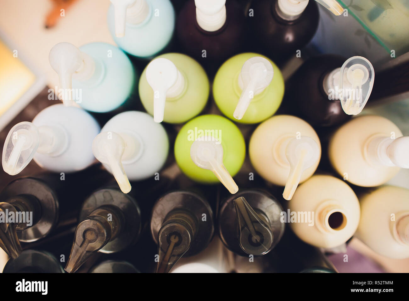 hair dye many bottles, Hair colours set Stock Photo Alamy