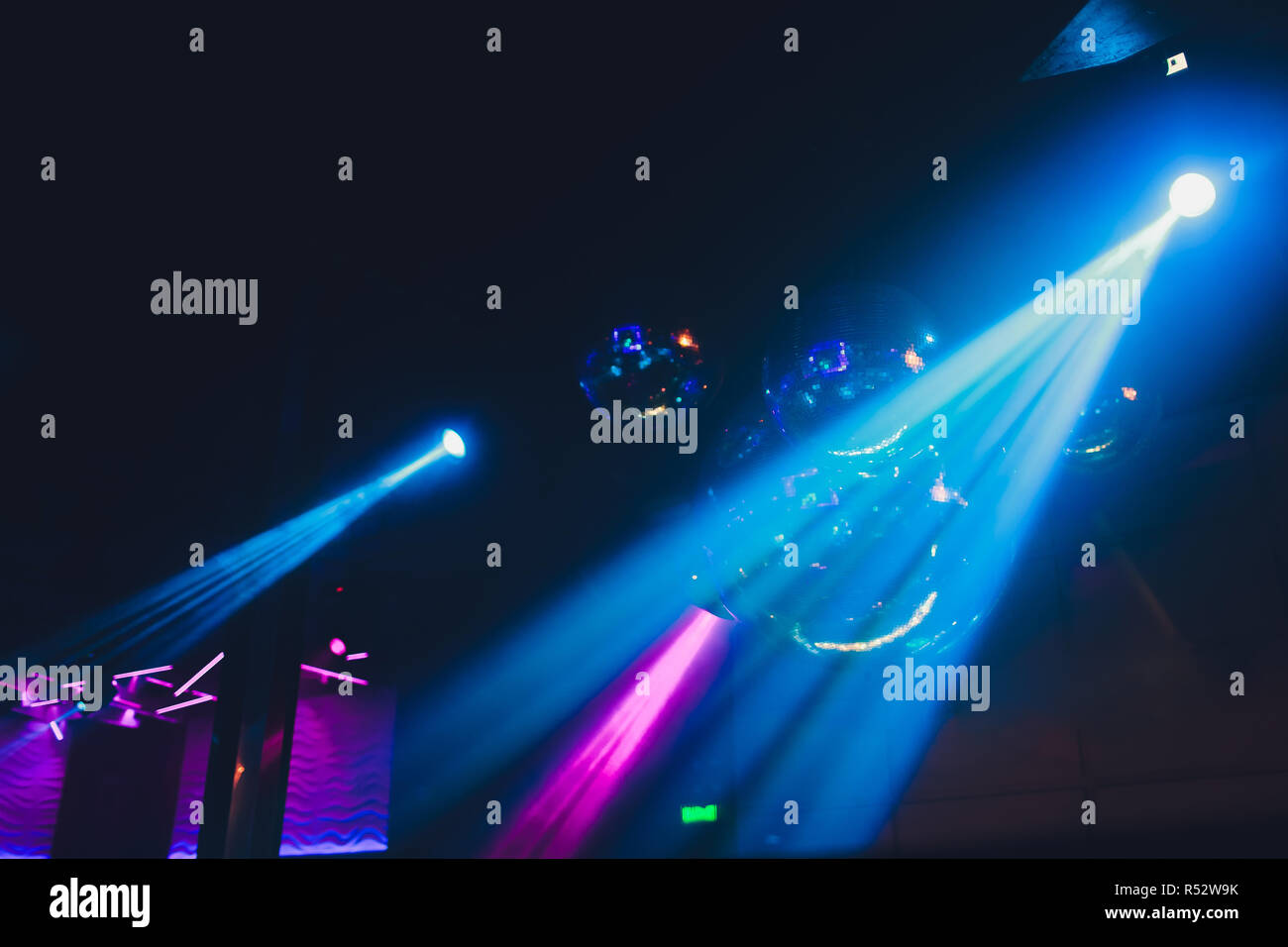 Disco light show, Stage lights with laser Stock Photo Alamy