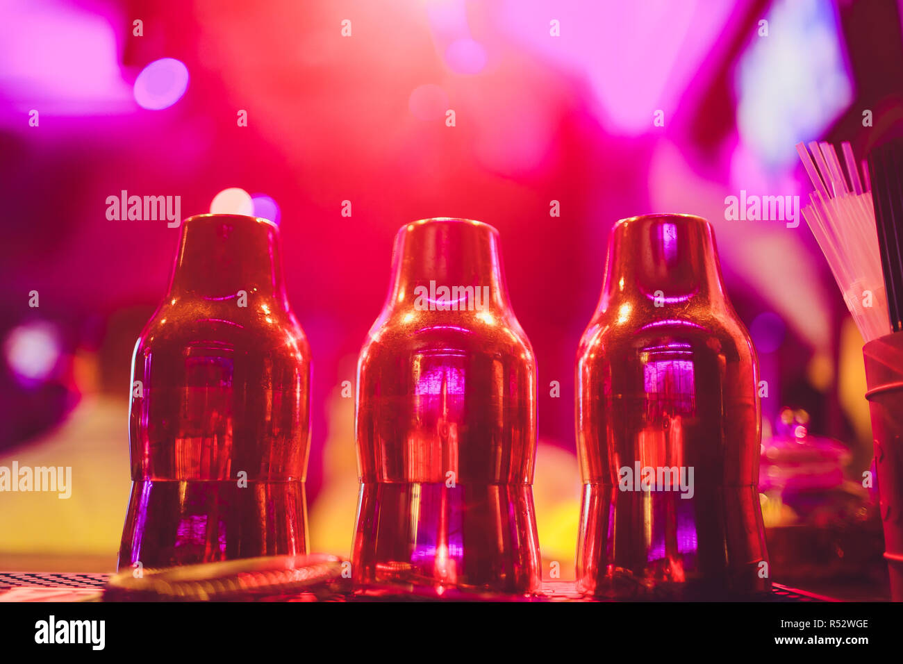 Shaker and bar inventory at a Stock Photo Alamy