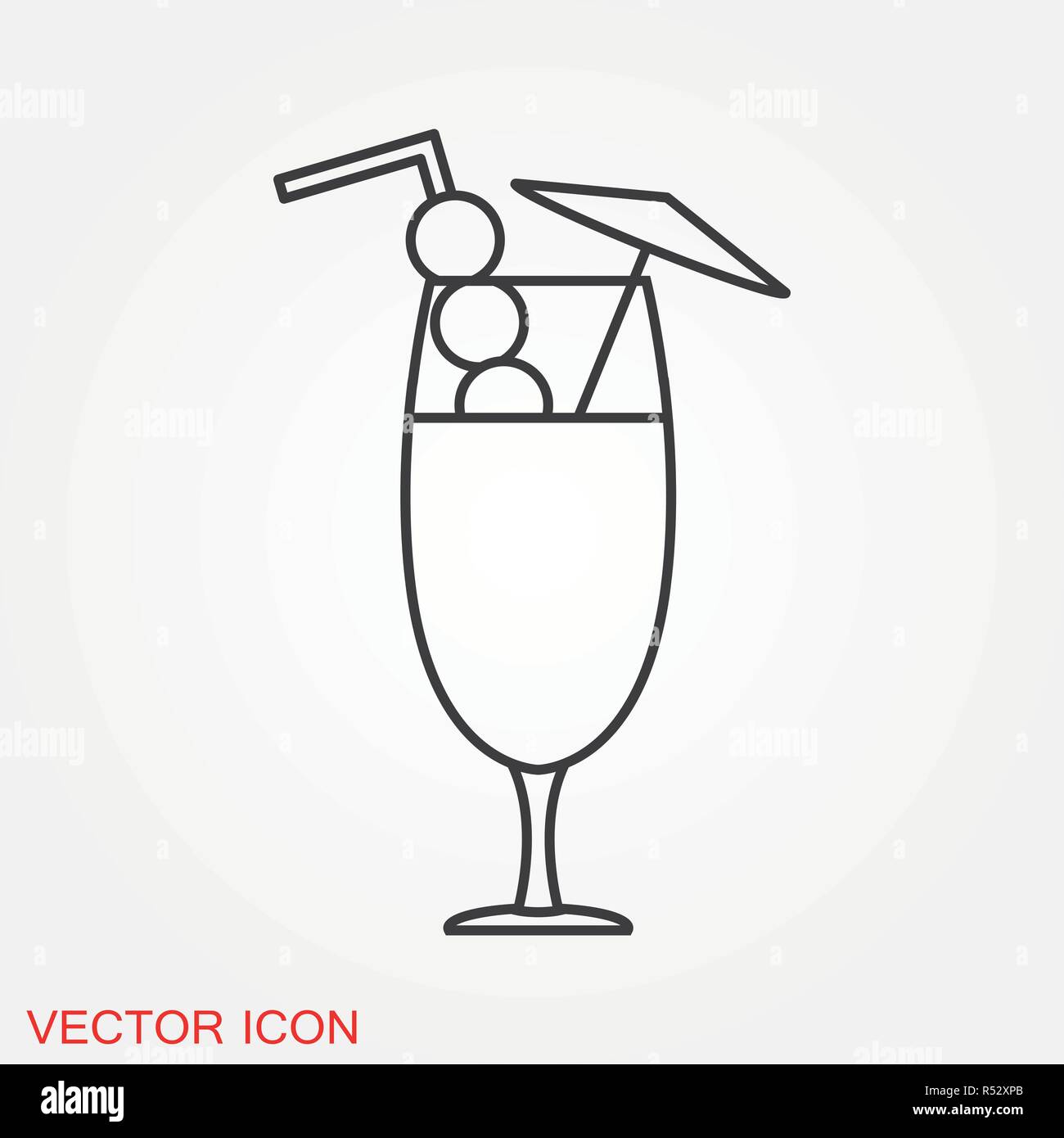 Cocktail icon vector, pictogram isolated on background Stock Vector