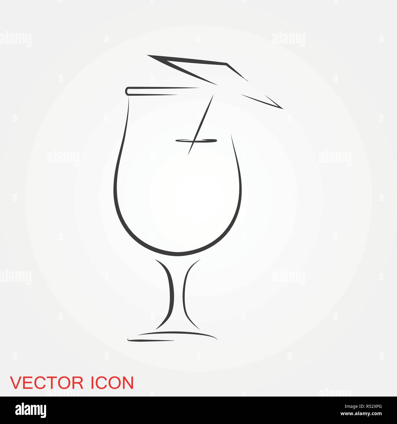 Cocktail icon vector, pictogram isolated on background Stock Vector