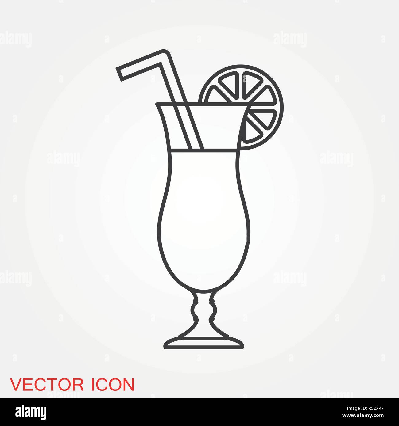 Cocktail icon vector, pictogram isolated on background Stock Vector