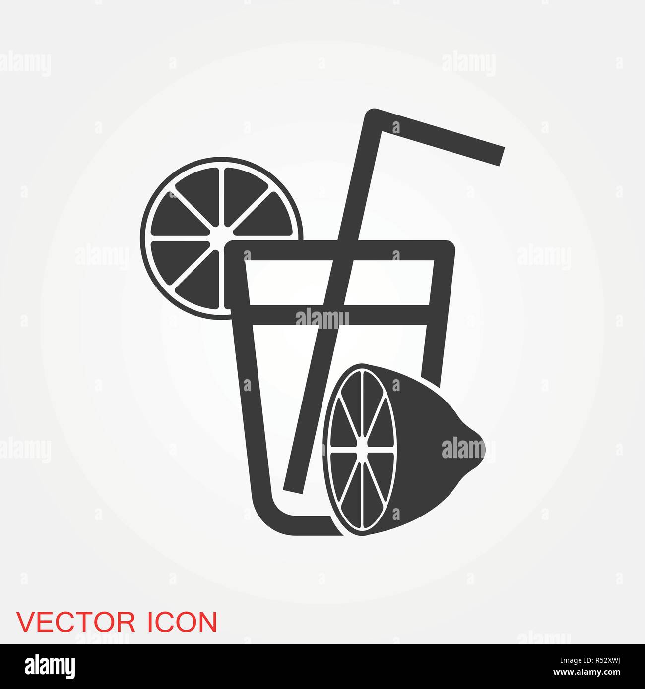 Cocktail icon vector, pictogram isolated on background Stock Vector