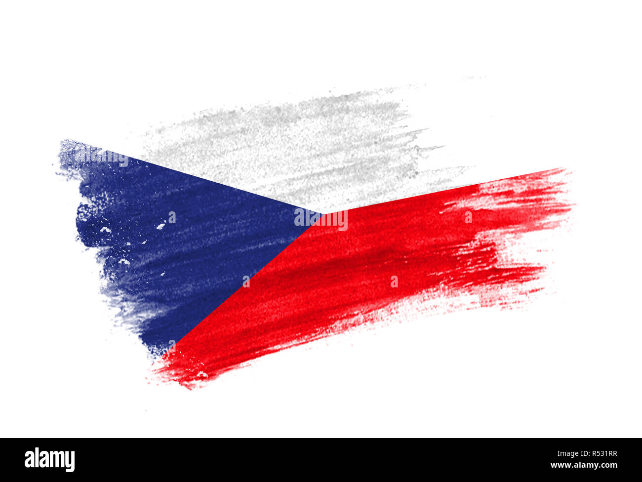 brush painted flag Czech Republic. Hand drawn style flag of Czech Republic Stock Photo Alamy