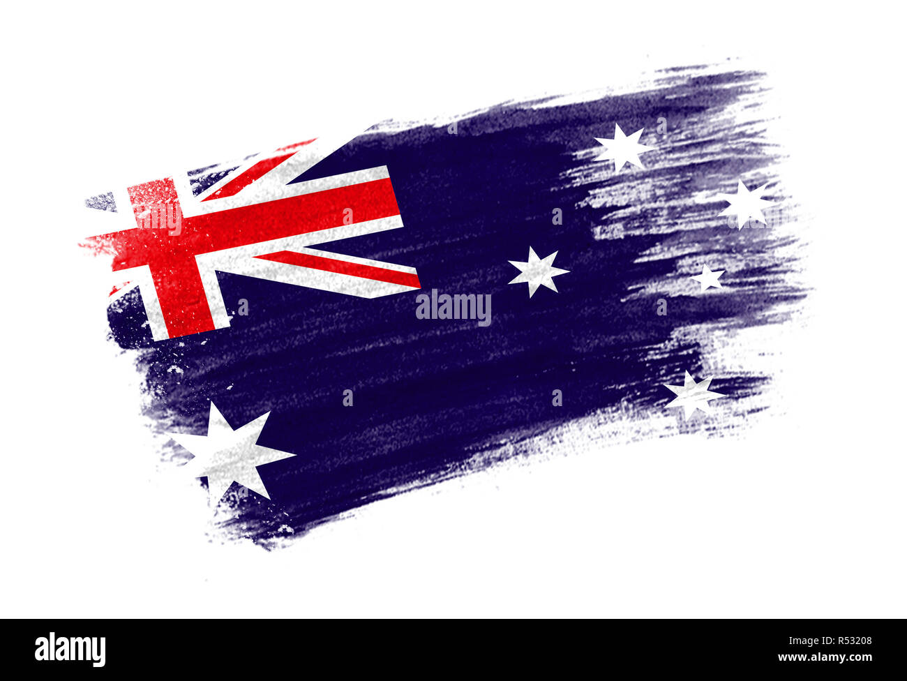brush painted flag Australia. Hand drawn style flag of Australia Stock ...