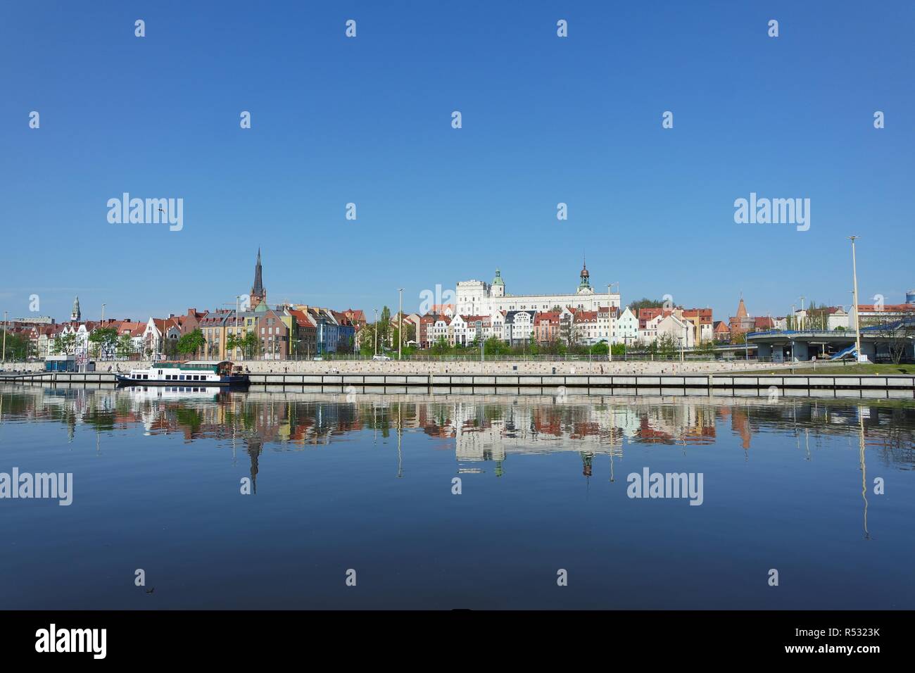 szczecin,old town on the oder Stock Photo