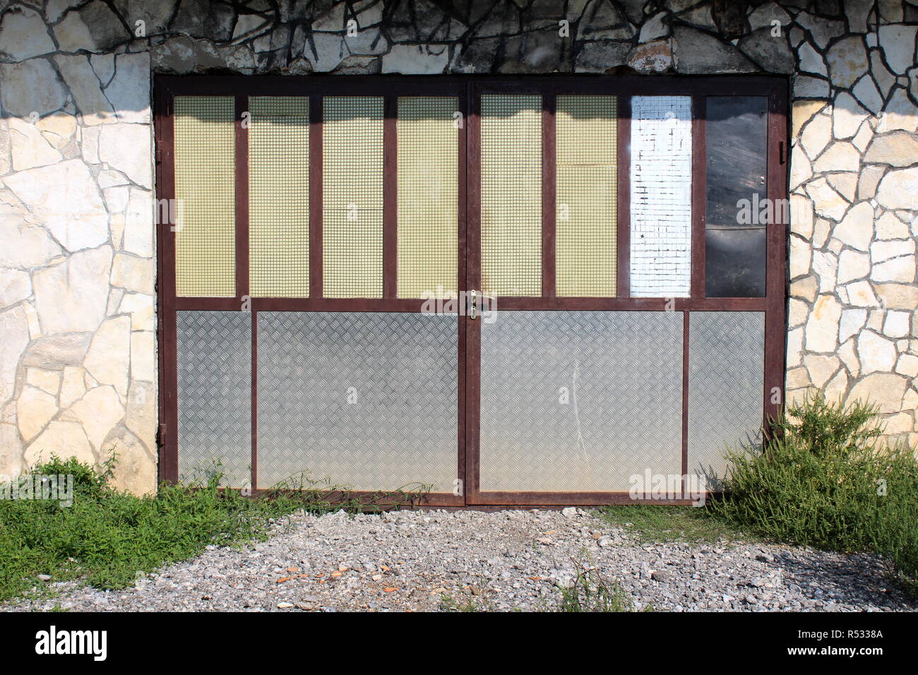 Homemade Garage Doors With Strong Metal Frame Large Sheet Metal