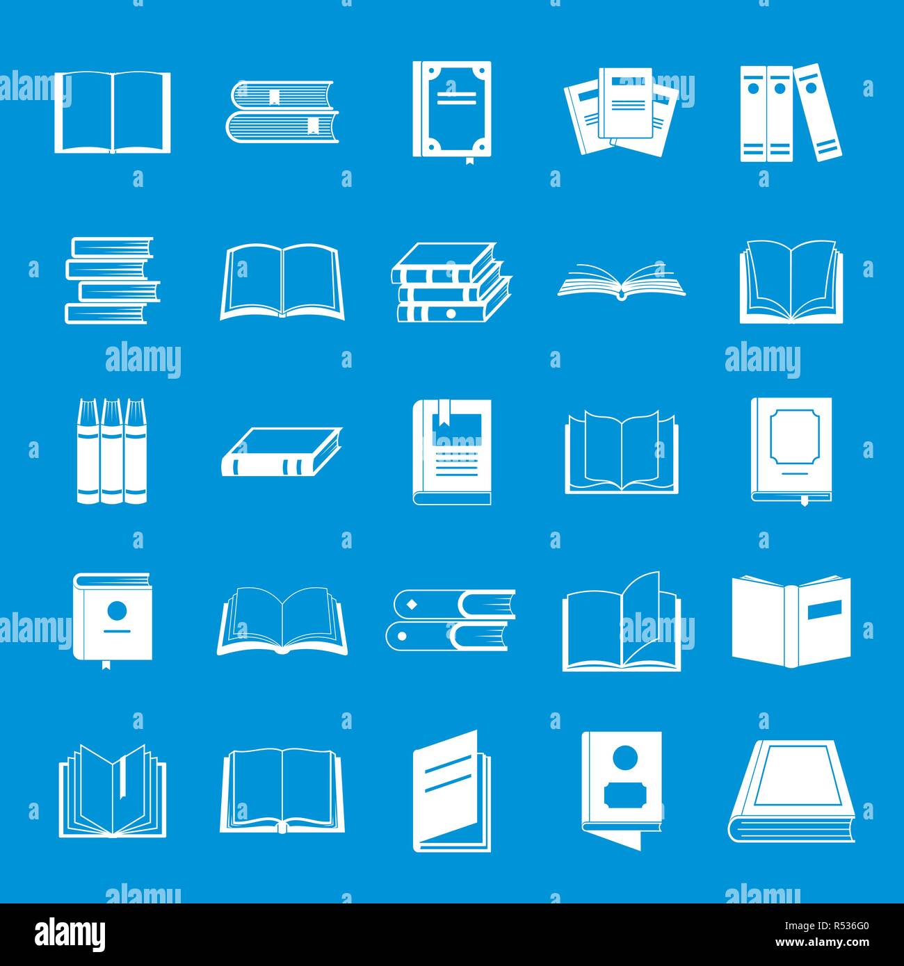 Book icons set. Simple illustration of 25 book vector icons for web ...