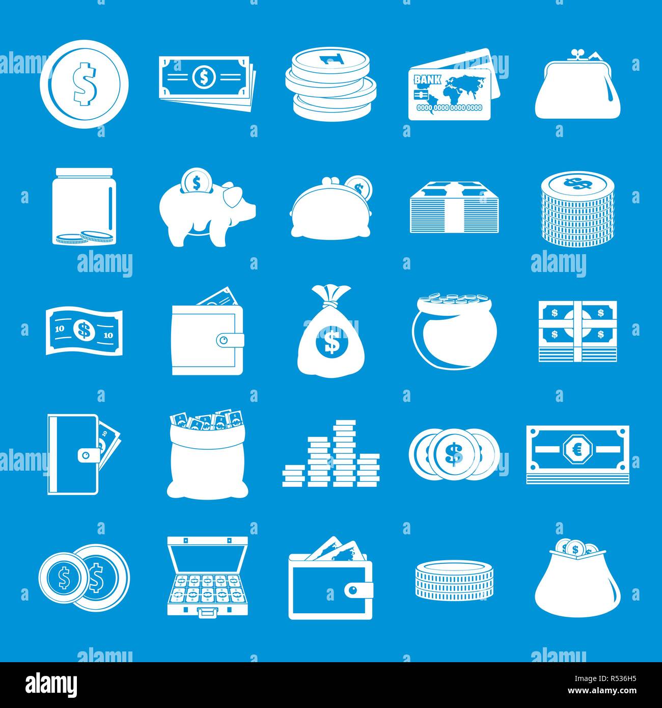 Money icons set. Simple illustration of 25 money vector icons for web ...