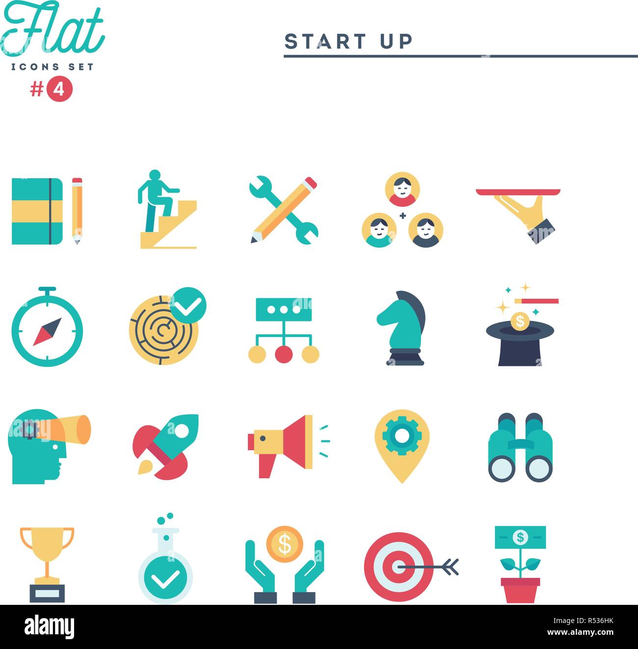 Start up business, entrepreneurship and more, thin line icons set Stock ...