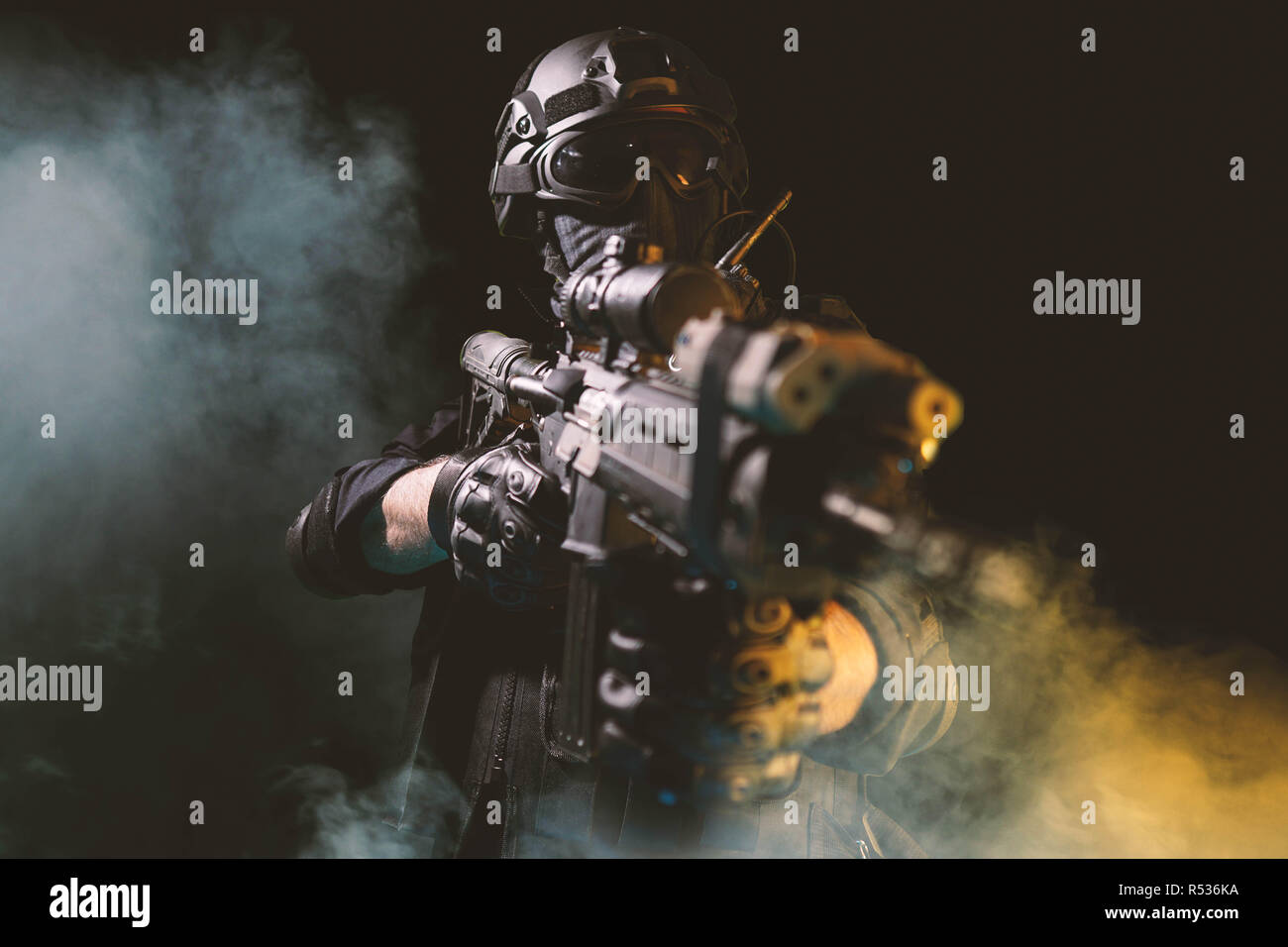 special forces soldier police, swat team member Stock Photo