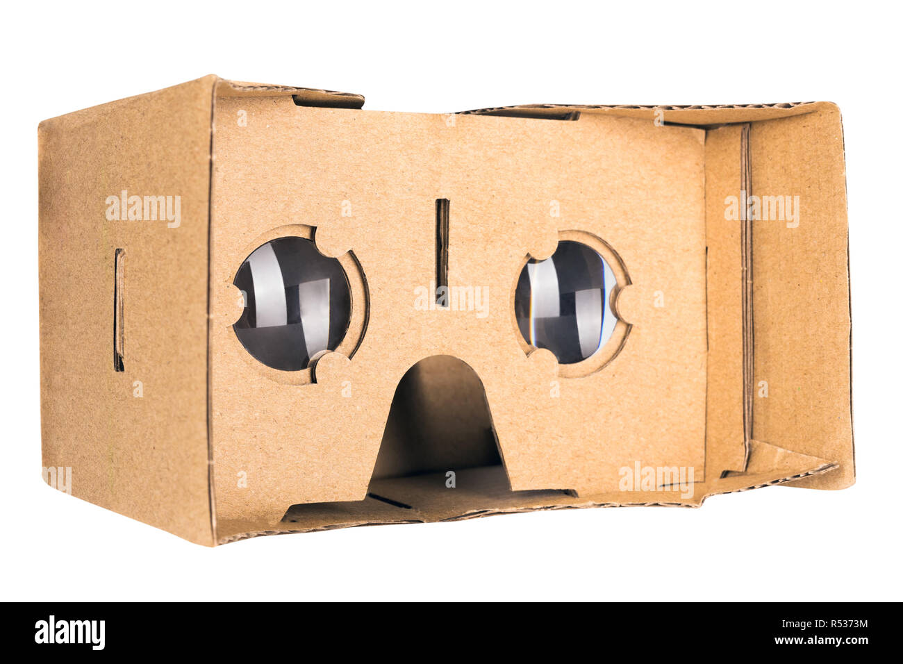 Cardboard virtual reality glasses isolated on white Stock Photo