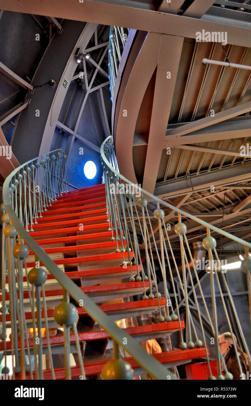 The interior of Atomium, built in 1958 for World Fair, and now a museum ...