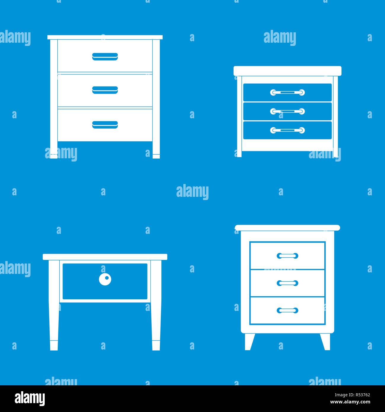 Nightstand Bedside Icons Set Simple Illustration Of 4 Nightstand Bedside Vector Icons For Web Stock Vector Image Art Alamy