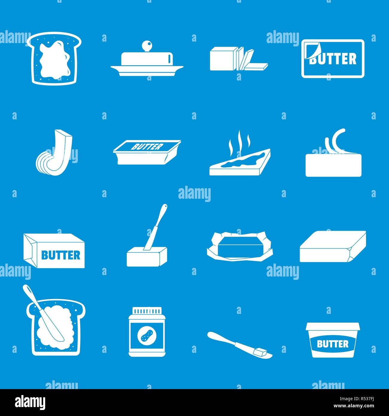 Butter curl block icons set. Simple illustration of 4 butter curl block ...