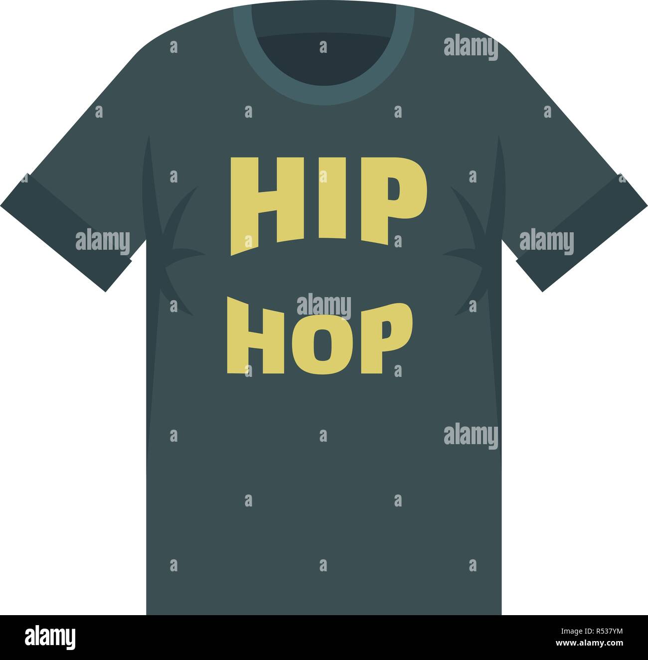 Hip hop tshirt icon. Flat illustration of hip hop tshirt vector icon ...